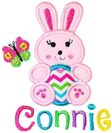 First Easter Bunny Girl Bib with Baby Name