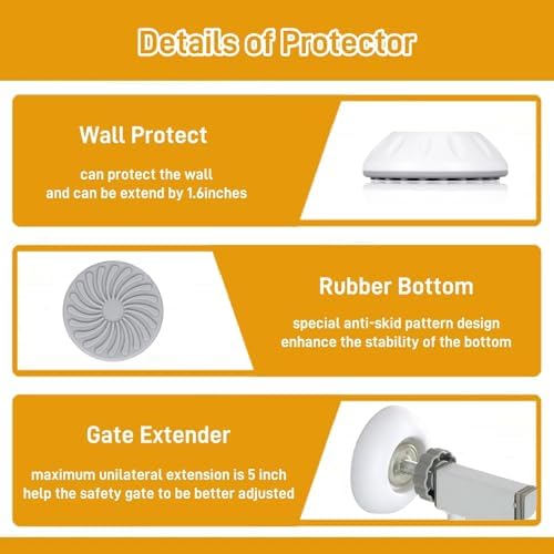 4 Pack Baby Gate Extender with Wall Protector