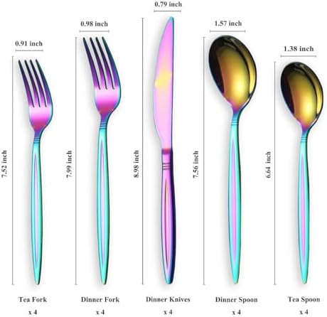 HOMQUEN Rainbow Flatware Set 20 Pieces