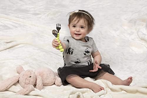 melii Caterpillar Spoon Fork Set for Toddlers