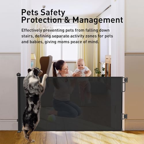 Cumbor Retractable Baby Gate - 55 Wide 34 Tall Black 1