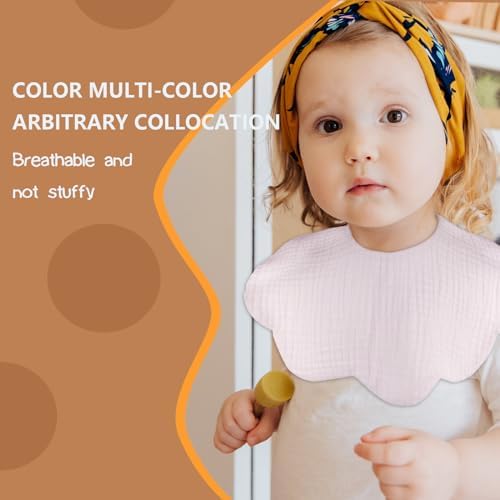 EllieHouse 8 Pack Muslin Baby Bibs for Toddlers and Infants