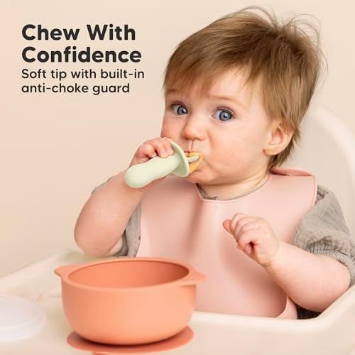KeaBabies 4-Pack Silicone Baby Spoons Forks Set - BLW Safe Feeding Tools
