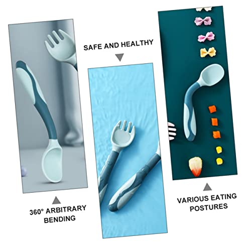 Toyvian 2-Piece Bendable Fork Spoon Set