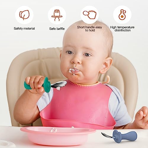 SFCCMM Toddler Spoons with Silicone Handle