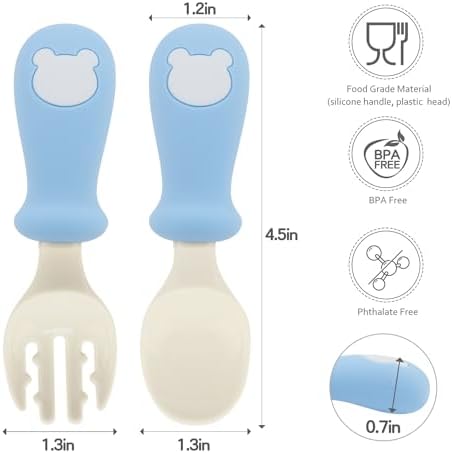 6Pcs Toddler Utensils - Stainless Steel with Soft Silicone Handles 1