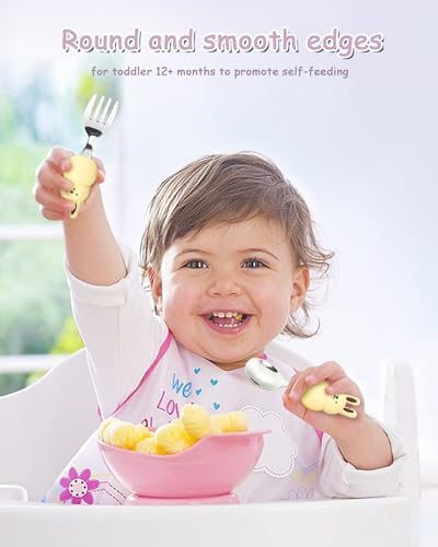 Toddler Utensils Set 1810 Stainless Steel with Case Bear Rabbit