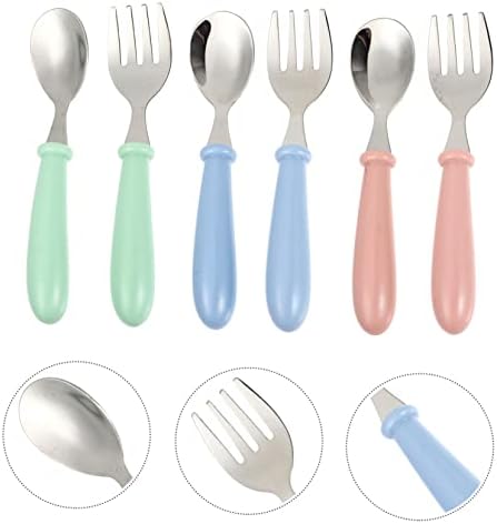 6Pcs Stainless Steel Flatware Set for Baby and Infant Feeding