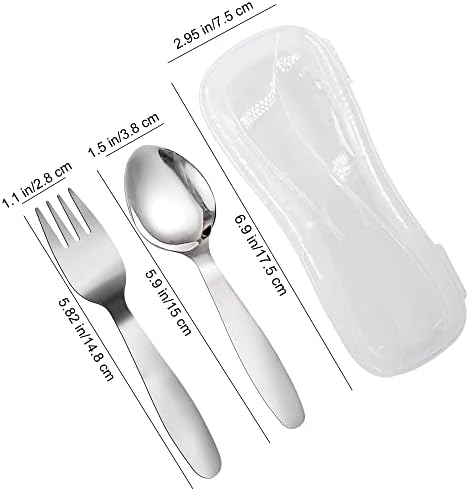 VANRA 2-Piece Kids Fork Spoon Set with Travel Case