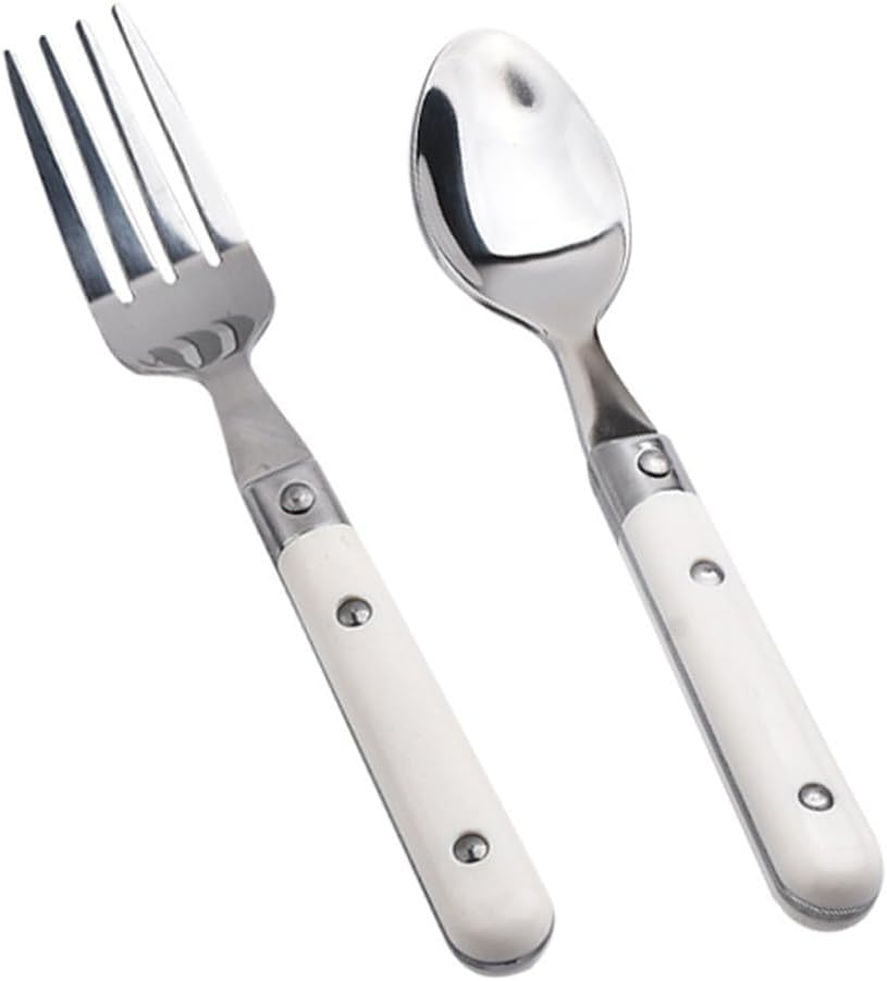 ibasenice 2Pcs Stainless Steel Toddler Spoon and Fork Set