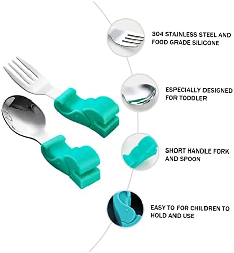 GLSTOY Fork Spoon Set with Elephant Design and Storage Box