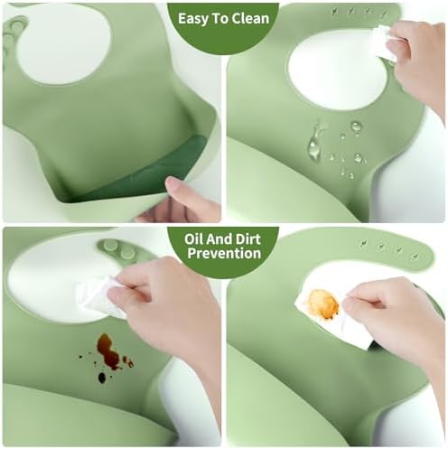 Adorylla Silicone Baby Feeding Set 8PCS Green