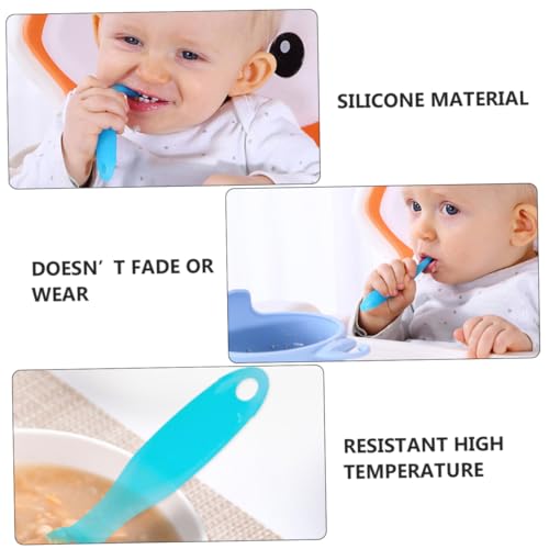 Toyvian 2PCS Safe Silicone Spoons for Babies and Travel