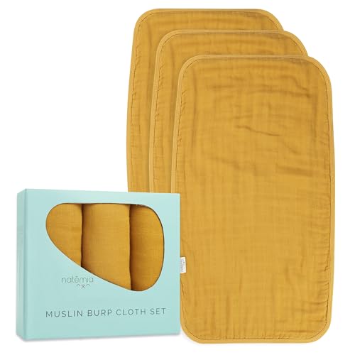 Natemia Muslin Burp Cloths 3-Pack Neutral