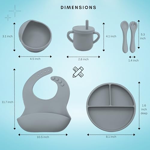 Premium Baby Dinnerware Set with Sippy Cup and Utensils