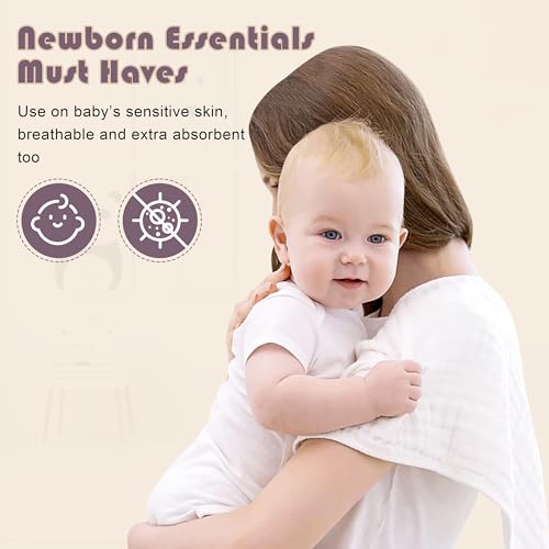 Ease Cubs Muslin Burp Cloths 12-Pack 20x10
