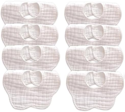 EllieHouse 8 Pack Muslin Baby Bibs for Toddlers 1
