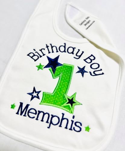 First Birthday Boy Bib with Custom Name