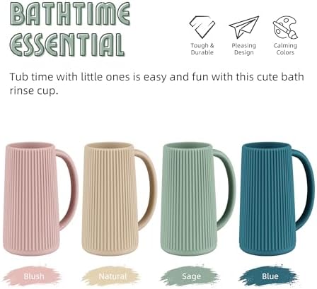 Nothomme Food Grade Silicone Rinse Cup for Kids with Blush Handle
