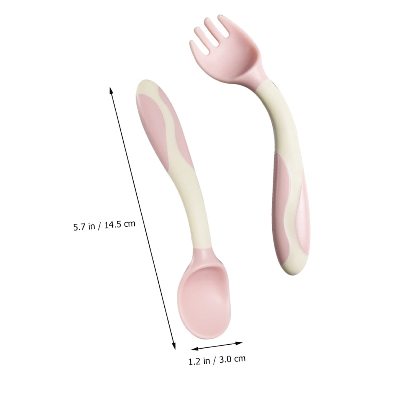 IWOWHERO 2 Sets Soft Spoon and Fork Training Utensils 1