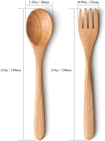YFWOOD 4-Piece Wooden Kids Cutlery Set