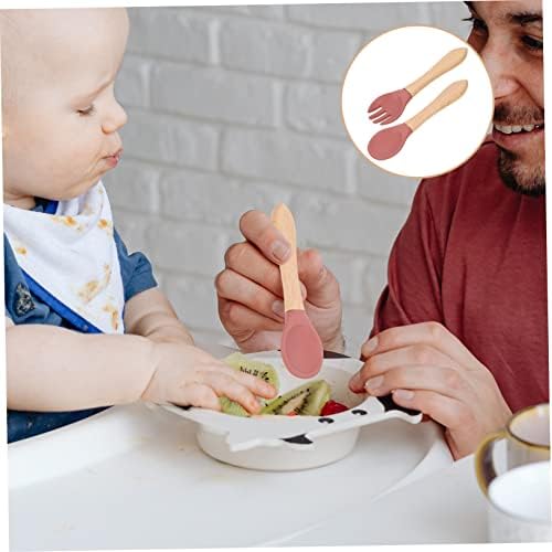 Hohopeti Baby Fork and Spoon Set with Handle