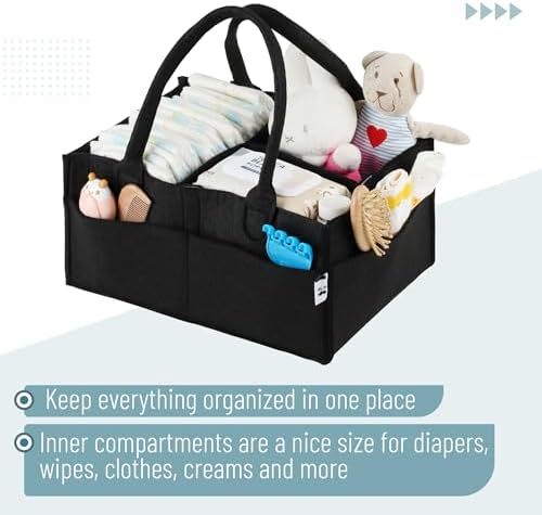 Mr Pen Baby Diaper Caddy - Black Car Organizer 1