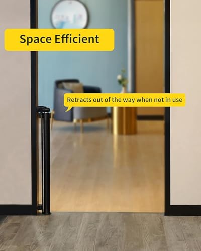 dearlomum Retractable Baby Gate 33x55 Black