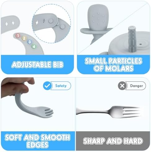 OEC-T5 10-Piece Silicone Baby Feeding Set for 6 Months