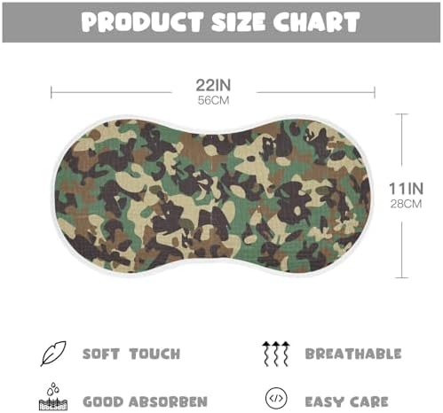 Camo Muslin Burp Cloths 2-Pack for Baby Boys and Girls