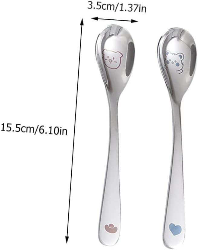 4pcs Stainless Steel Cartoon Spoons Set for Babies