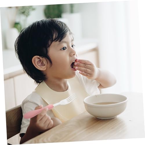 DECHOUS 4pcs Pink Cartoon Fork Spoon Set