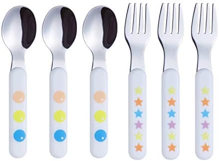 Annova Kids Silverware 6 Piece Set with Dino Star Patterns 1