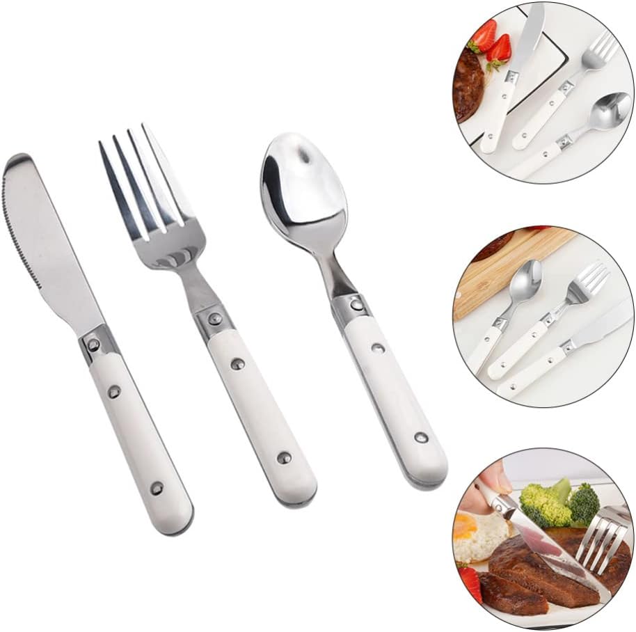 Angoily 1 Set Stainless Steel Cutlery for Self Feeding
