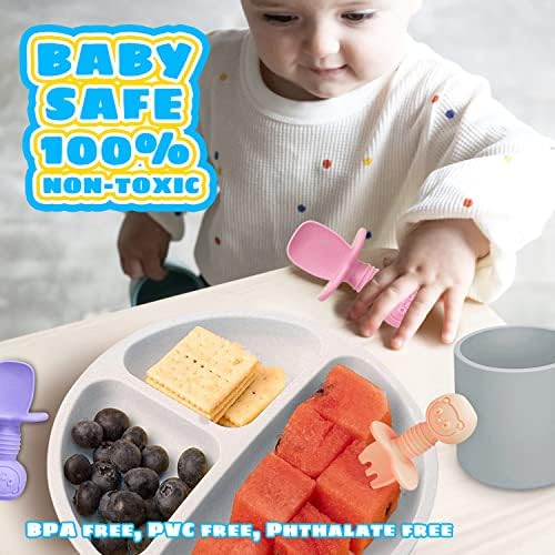 JIFTOK 8 Pcs Silicone Baby Feeding Set