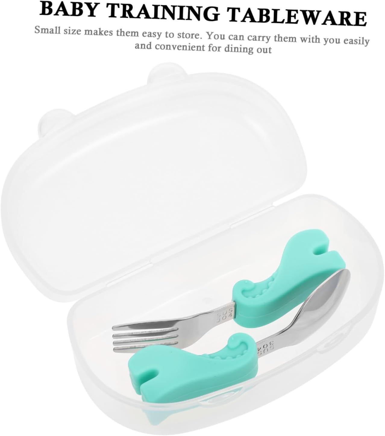 ORFOFE Stainless Steel Fork and Spoon Set for Baby Self Feeding