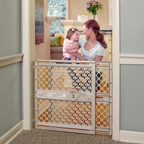 Toddleroo Supergate Ergo Baby Gate - Stair Doorway Safety 26 Tall Sand