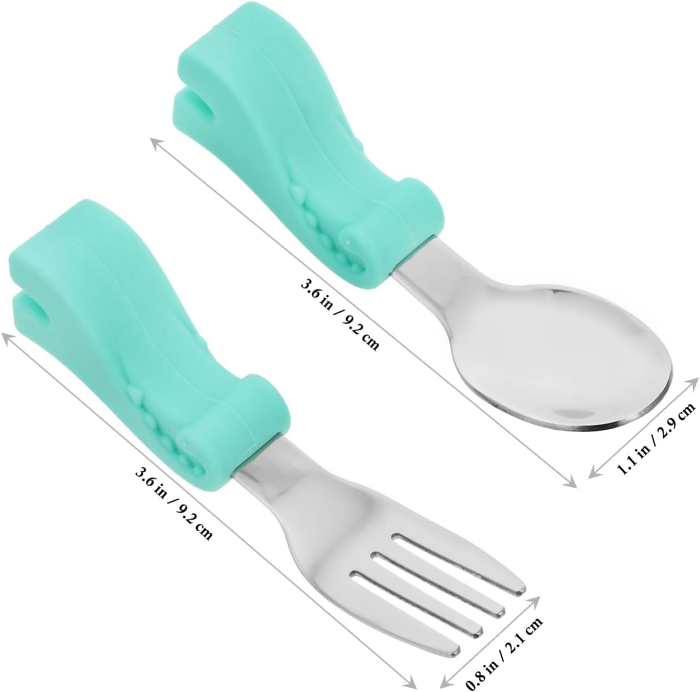 MERRYHAPY Stainless Steel Spoon and Fork Set for Baby Self Feeding