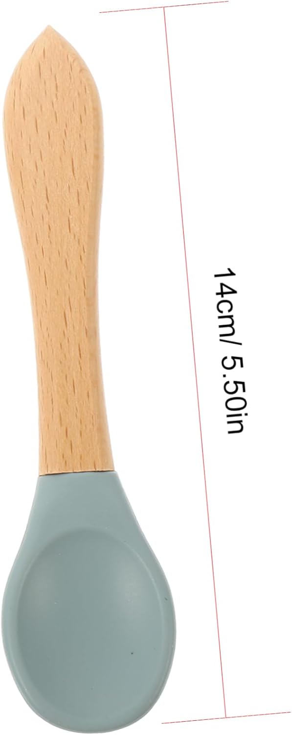 SHOWERORO Fork and Spoon Set for Safe Baby Feeding