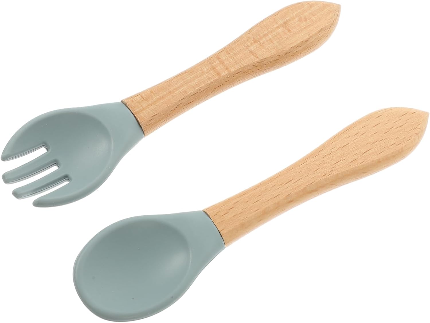 SHOWERORO Fork and Spoon Set for Safe Baby Feeding