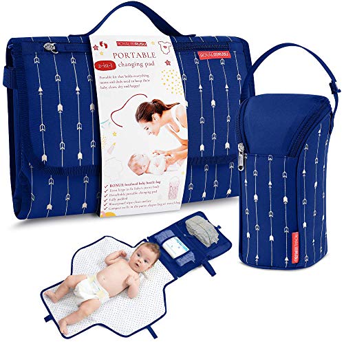 ROYAL RUSU Portable Changing Pad with Bottle Bag