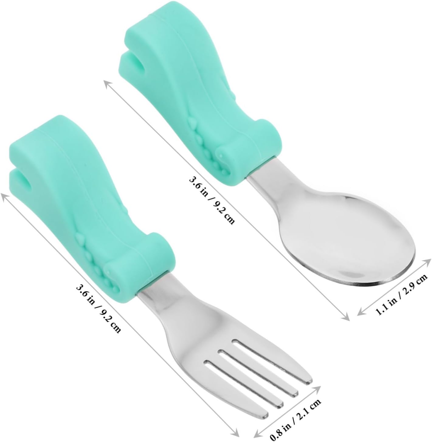 ORFOFE Stainless Steel Fork and Spoon Set for Baby Self Feeding