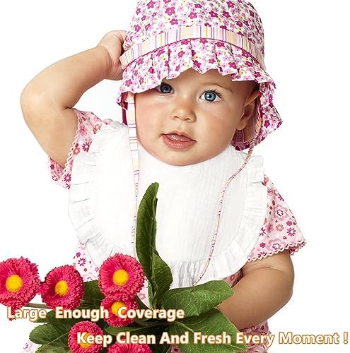 MUSBUY 12-Pack Muslin Baby Bibs for Teething and Drooling