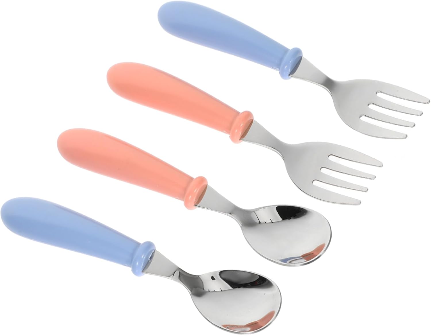 RORPOIR 4Pcs Baby Silverware Set with Comfortable Handles 1