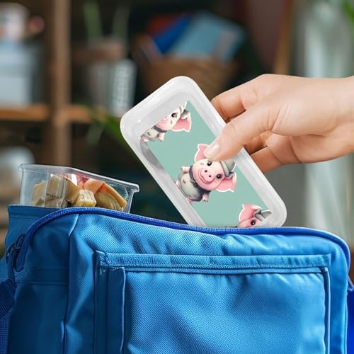 Cute Pig Print Stainless Steel Flatware Set with Travel Case 1