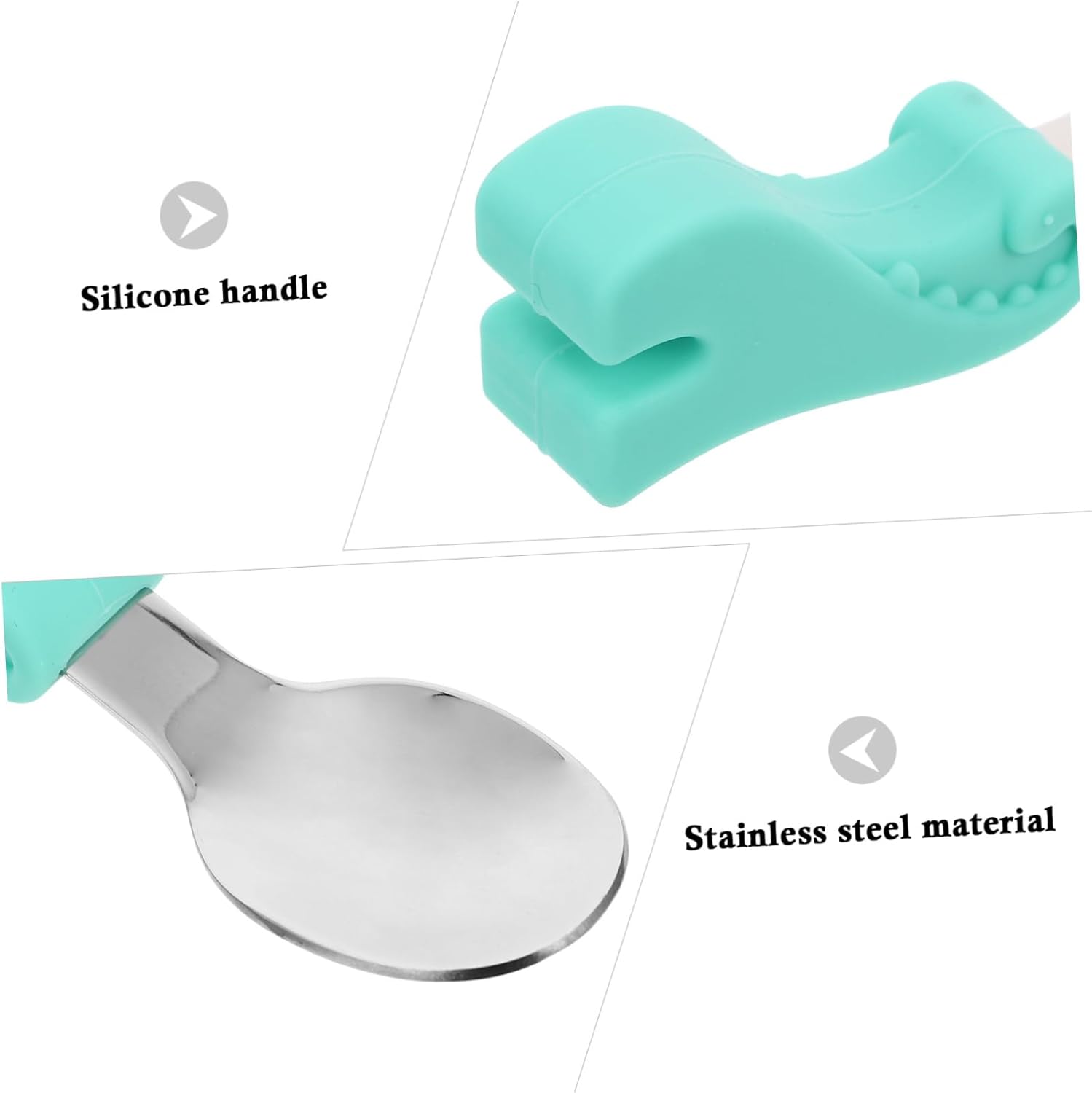 ORFOFE Stainless Steel Fork and Spoon Set for Baby Self Feeding