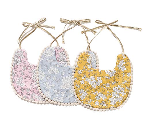 GZMM Reversible Baby Bib for Girls 3 Pack 0-12 Months