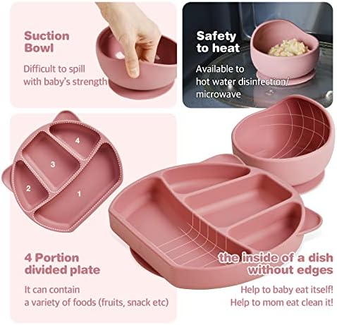 Tyulstory Pink Baby Feeding Set with Bib and Utensils 1