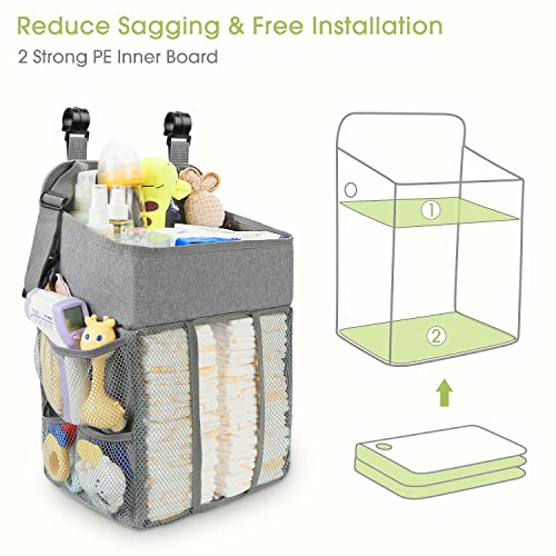 Maliton Diaper Stacker Organizer - Holds 52 Diapers 185 x 105 x 8 Gray