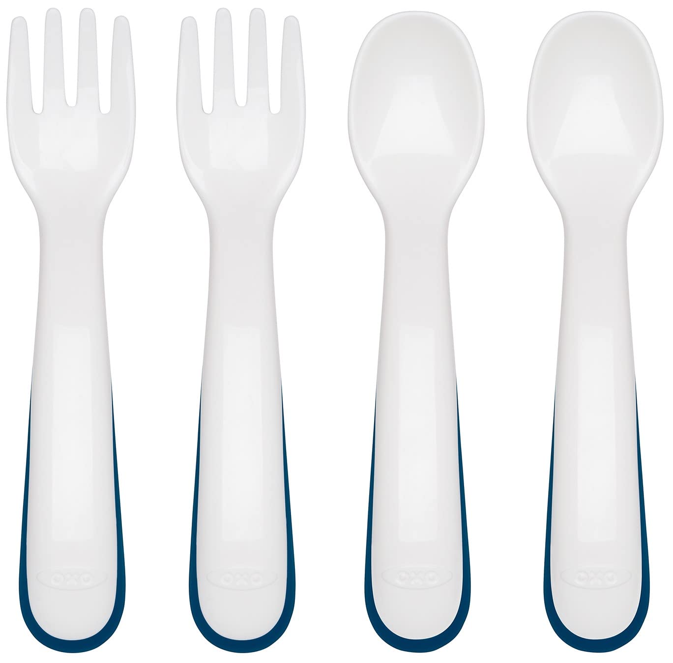 OXO Tot Plastic Fork Spoon Set - Navy 4 Piece